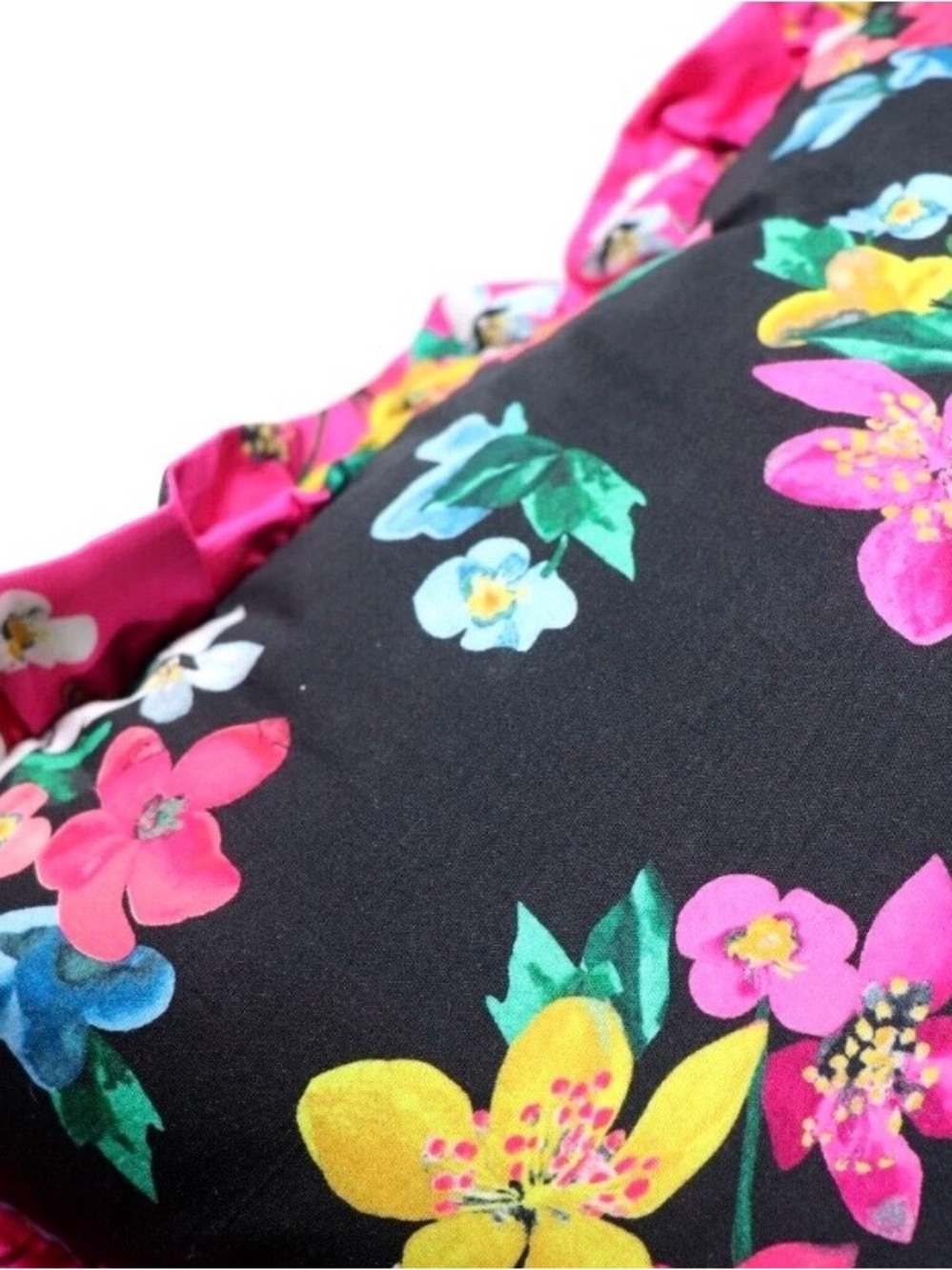 TED BAKER HULA DELPHINIUM FLORAL RUFFLE COTTON PILLOWS X 2 - 20x20 - Picture 3 of 3